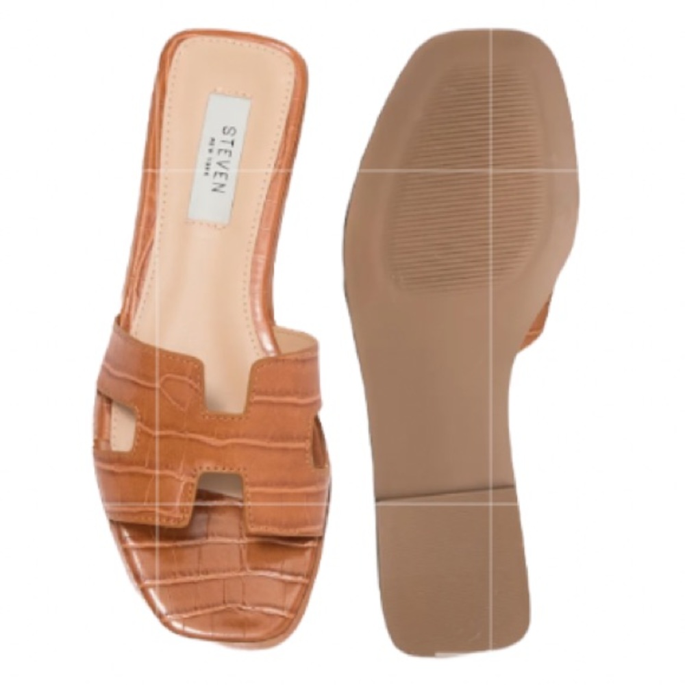 Steven New York Harlien Croc Embossed Slide Sandal